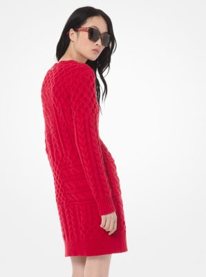 michael kors red sweater dress