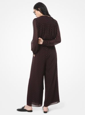 Dot Georgette Wide-Leg Jumpsuit | Michael Kors Canada