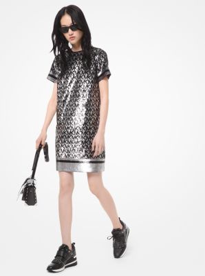 Michael kors shop shirt dress silver