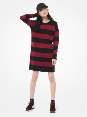 Striped Knit Sweater Dress
