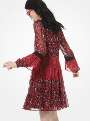 michael kors red floral dress