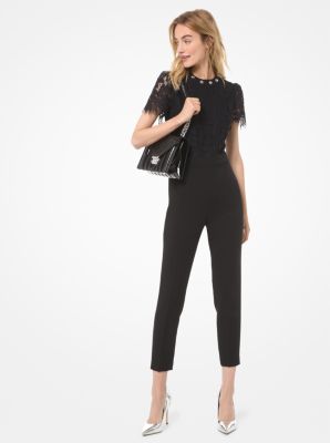 Studded Corded Lace and Woven Jumpsuit Michael Kors Canada