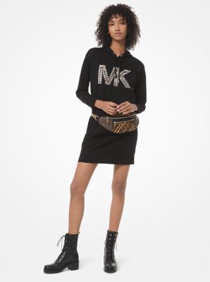 michael kors studded logo sweatshirt dress