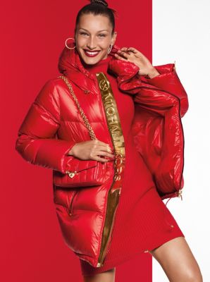 michael kors red quilted jacket