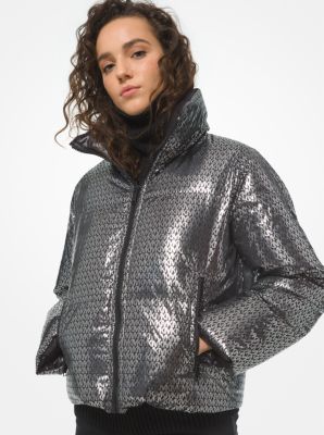 michael kors metallic leather jacket