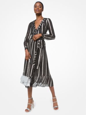 Michael kors ruffle wrap dress hotsell