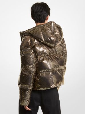 Michael Michael Kors Women's Metallic Leopard-Print Beanie - Black Gold
