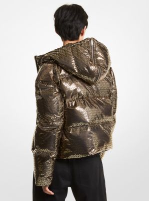 Metallic Logo Ciré Reversible Puffer Jacket | Michael Kors