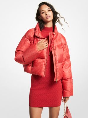 Red michael best sale kors puffer jacket