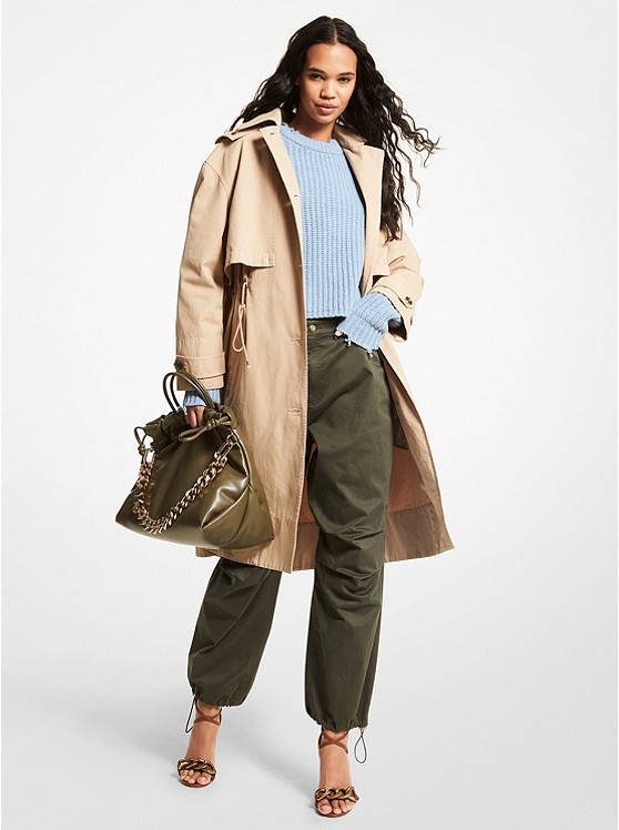 Washed Canvas Hooded Trench Coat | Michael Kors