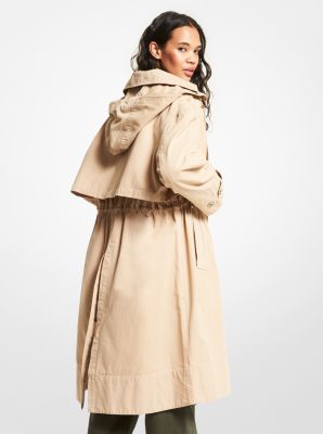 Michael kors hooded trench on sale coat