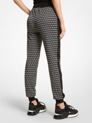 Pantalon de jogging en jacquard extensible &agrave; logo
