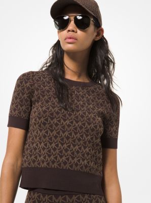 Logo Jacquard Short-Sleeve Sweater image number 0