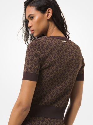 Logo Jacquard Short-Sleeve Sweater image number 1