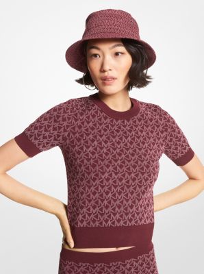 Tシャツ・カットソー Fallett Heart Logo Stripe Short Sleeve 4HA104 Logo Jacquard Short-Sleeve Sweater | Michael Kors [US]