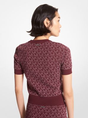 Logo Jacquard Short-Sleeve Sweater | Michael Kors [US]