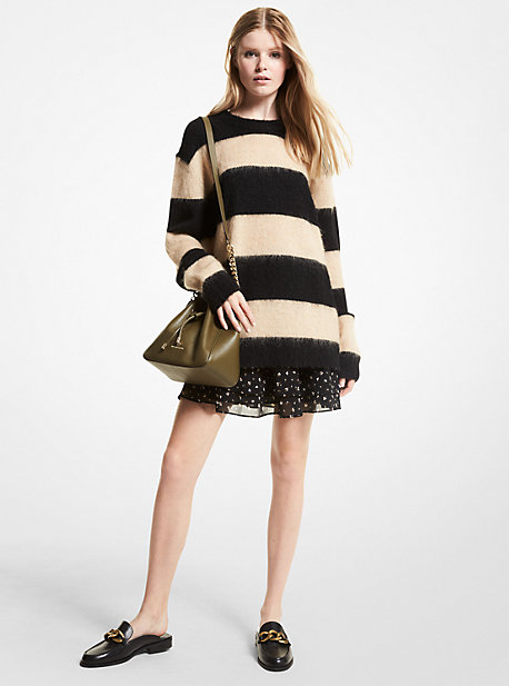 Striped Brushed Knit Sweater