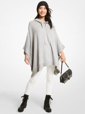 Wool Blend Hooded Poncho | Michael Kors