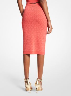 Logo Jacquard Pencil Skirt | Michael Kors Canada