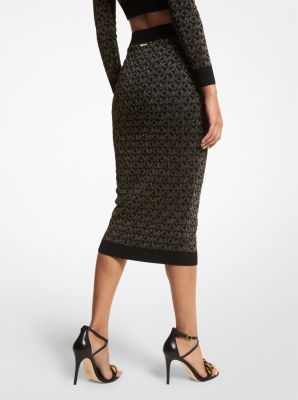 Rock aus Jacquard mit Logomuster in Metallic-Optik image number 1