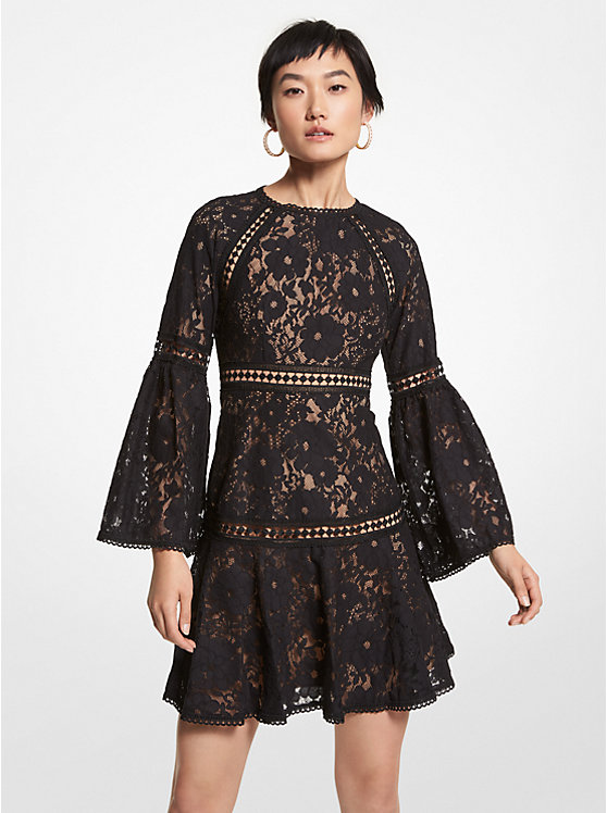 Floral Lace Bell-Sleeve Dress image number 0
