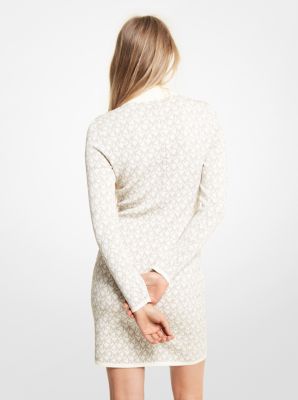 Logo Jacquard Mock Neck Dress