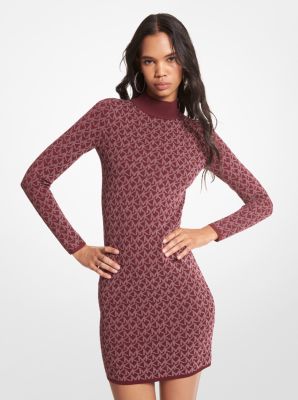 Logo Jacquard Mock Neck Dress | Michael Kors