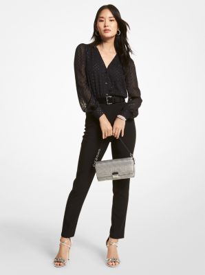 Michael Kors Studded Stretch-Jersey Jumpsuit in Black Polyester