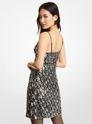 Robe nuisette en viscose extensible à paillettes à motif de serpent