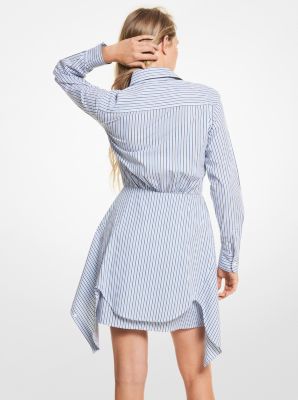 Striped Cotton Poplin Tie-Waist Shirtdress | Michael Kors Canada