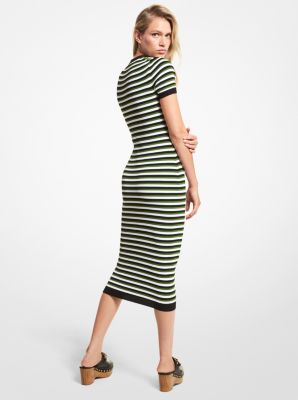 Striped Stretch Viscose Midi Dress image number 1