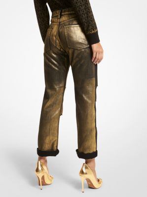 Michael kors jeans womens on sale gold