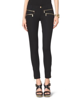 Michael Kors Pants 2 XS Skinny Utility Black Zippers Cotton Stretch  Trousers NWT