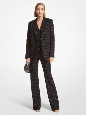 Buy Michael Kors Embellished Crepe Blazer, Black Color Women