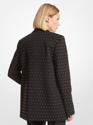 Blazer in crêpe stretch con borchie sfaccettate image number 1