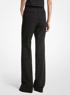 Crystal Embellished Stretch Crepe Bootcut Pants | Michael Kors