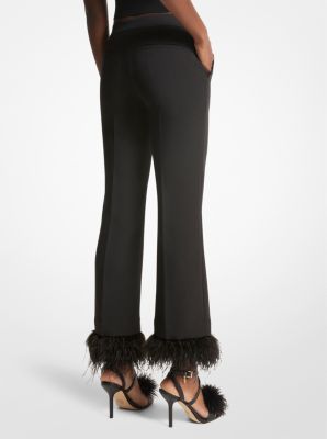 MICHAEL Michael Kors Stretch Woven Straight Slim Leg Cropped Pants