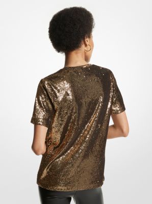 KORS Sequined Stretch Tulle T-Shirt image number 1