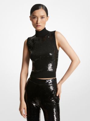 Michael kors black sequin top new arrivals