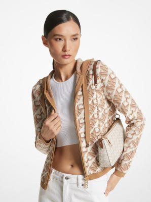 Empire Signature Logo Jacquard Zip-Up Hoodie | Michael Kors