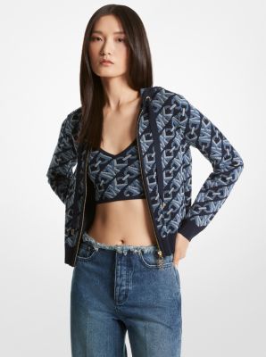 Michael Michael Kors monogram-jacquard Cropped Hoodie - Farfetch