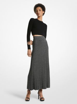 Metallic Ribbed Knit Skirt image number 0