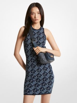 마이클 코어스 자가드 원피스 Michael Kors Empire Signature Logo Jacquard Tank Dress,MIDNIGHTBLUE