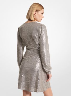 Kleid aus Georgette mit Verzierungen