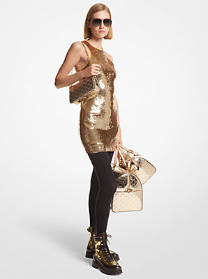 Sequined Jersey Tank Dress