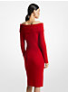 Off-The-Shoulder Ribbed Wool and Cashmere Dress image number 1