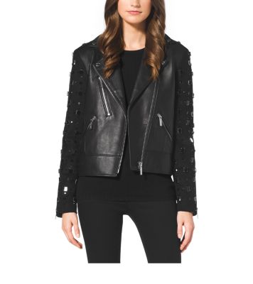 Studded Leather Jacket | Michael Kors