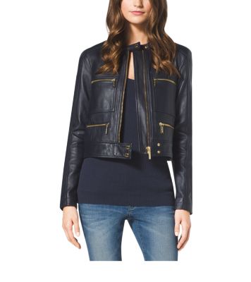 michael michael kors cropped leather jacket