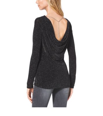 Long-Sleeve Cowl-Back Top