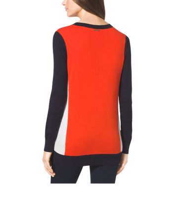 Color-Block Cotton Sweater